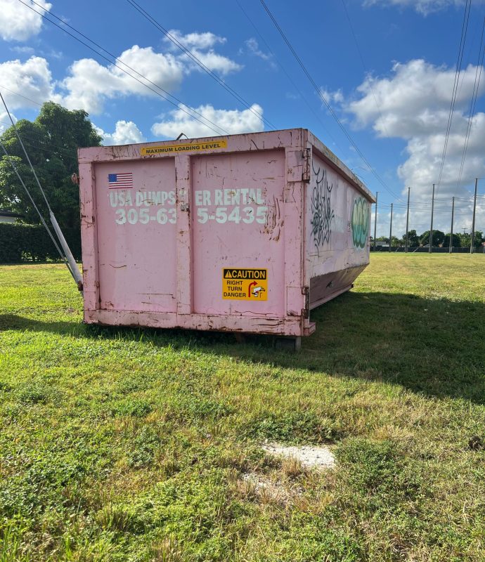 Roll-off dumpster at a construction site
