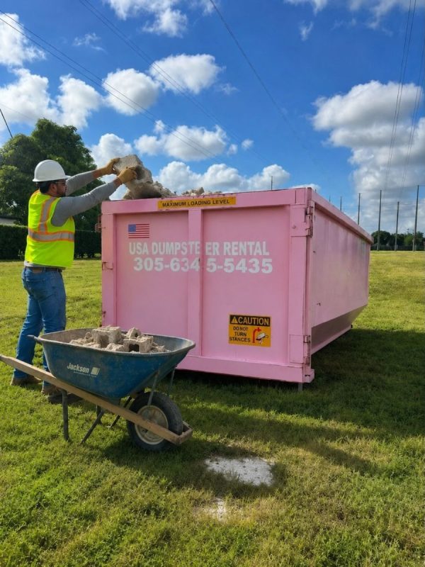 A 20-yard dumpster fits most residential driveways and handles single-room renovations with ease.